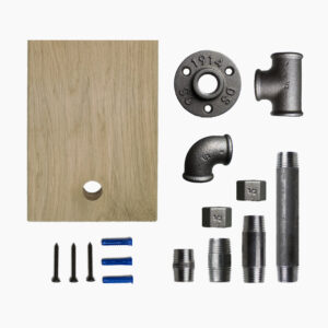 Porte rouleau WC bois de chêne – Hexagonal, Kit, Vis et cheville, Standard – MCFK0200012W1S33