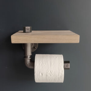 Toilet roll holder oak wood - Hexagonal, Assembled, Screw and dowel, Standard - MCFK0200012W1PA1S33