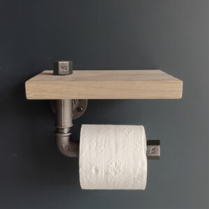 Porte rouleau WC bois de chêne – Hexagonal, Assemblé, Vis et cheville, Standard – MCFK0200012W1PA1S33