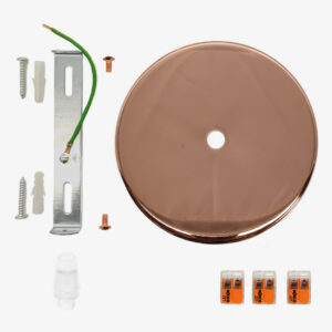 Elektrische Komponente Metallrosette mit Kunststoff-Kabelklemme - Kupfer, Mit Klemmenleiste - MCFL0501120W8S32