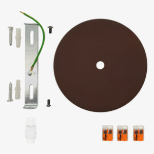 Elektrische Komponente Metallrosette mit Kunststoffkabelbinder - Dunkelrost, Mit Klemmenleiste - MCFL0501128C2S32