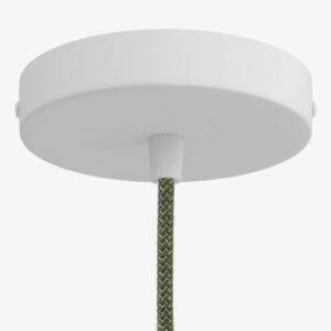 Elektrische Komponente Metallrosette mit Kunststoff-Kabelklemme - Mattweiß, Mit Klemmenleiste - MCFL0501102C2S32