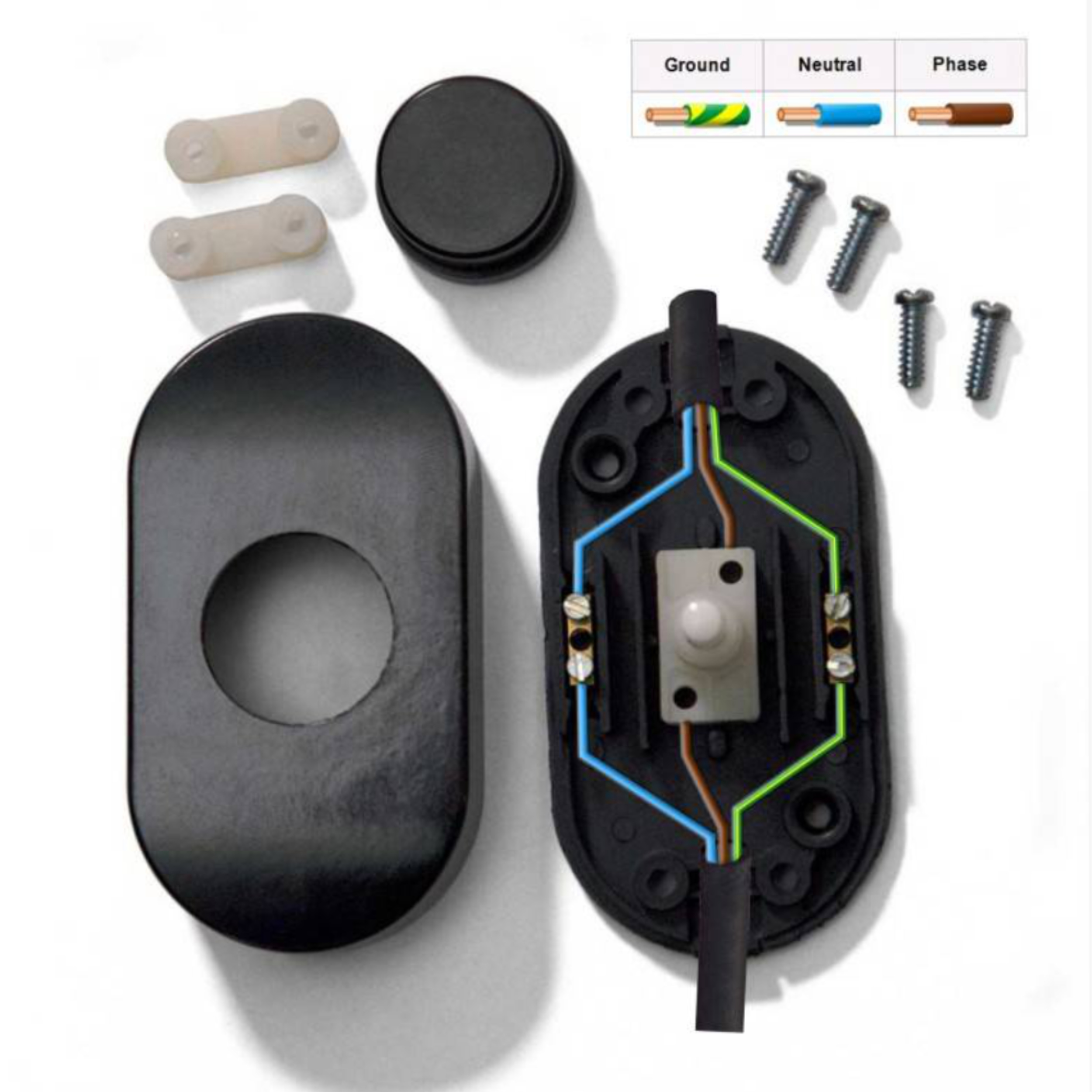 Christmas Tree Light Switch 2-Pack Floor Foot Switch - Round Black ...