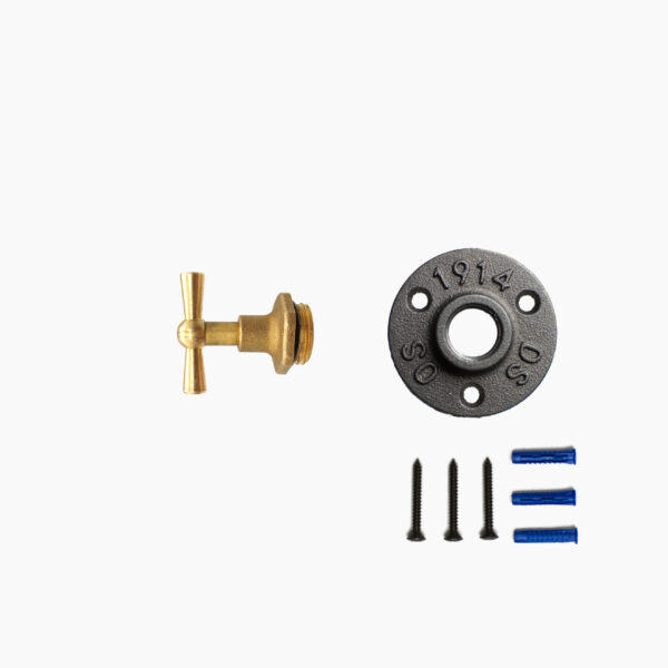 Patère murale porte manteau robinet – Laiton, Kit, Vis et cheville – MCFK1190012Z2S33