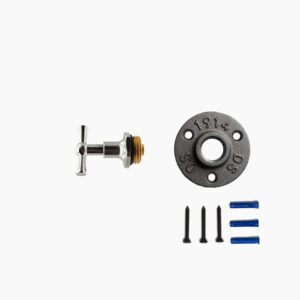 Patère murale porte manteau robinet – Chrome, Kit, Vis et cheville – MCFK1190012Z3S33