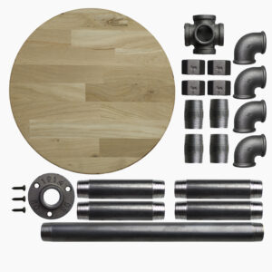 Kit Table d’appoint – 3/4″, Kit, Standard avec plateau en chêne massif lamellé-collé. – MCFK0031234W1