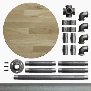 Side table kit - 1/2″, Kit, Shot blasted with solid laminated oak top. - MCFK0031212Z1