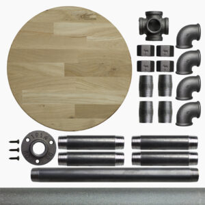 Side table kit - 3/4″, Kit, Shot blasted with solid laminated oak top. - MCFK0031234Z1