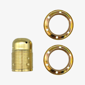 Electrical component DIY E27 double ferrule socket bare metal - Brass - MCFL0400124W8