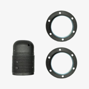 Elektrische Komponente DIY Lampenfassung E27 Doppel-Ferrule aus blankem Metall - Anthrazitgrau - MCFL0400125C2