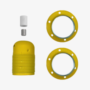 Composant électrique Kit douille E27 double férule métallique serre-câble métal – Citron – MCFL0400226C2