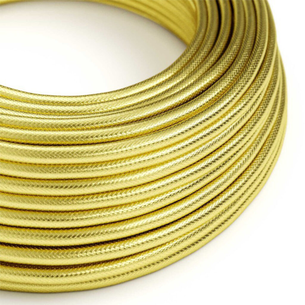 Fil Électrique Métallique Textile Rond Métallique Cuivre Laiton pour luminaire moderne – MCFE0000224T6