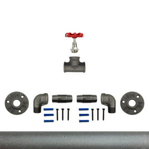 Porte-manteaux vanne 1 à 5 volants rouge – 1 volant, Kit, Vis et cheville, Grenaillé &ndash; MCFK2110512Z1S66