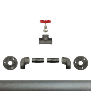 Porte-manteaux vanne 1 à 5 volants rouge – 1 volant, Kit, Sans vis, Grenaillé &ndash; MCFK2110512Z1