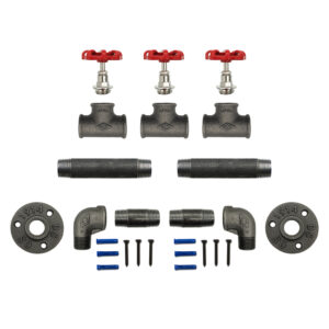 Valve rack 1 to 5 flights red - 3 flights, Kit, Screw and dowel, Standard - MCFK2130512W1S66