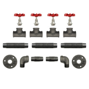 Porte-manteaux vanne 1 à 5 volants rouge – 4 volants, Kit, Sans vis, Standard – MCFK2140512W1