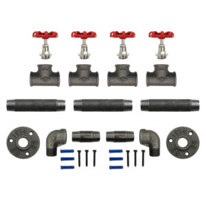 Valve rack 1 to 5 flounces red - 4 flounces, Kit, Screw and dowel, Standard - MCFK2140512W1S66