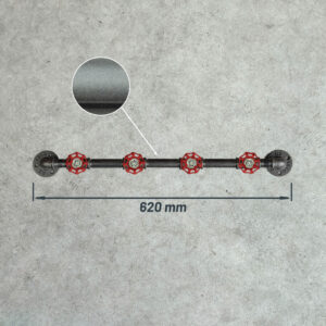 Porte-manteaux vanne 1 à 5 volants rouge – 4 volants, Assemblé, Sans vis, Grenaillé – MCFK2140512Z1PA1