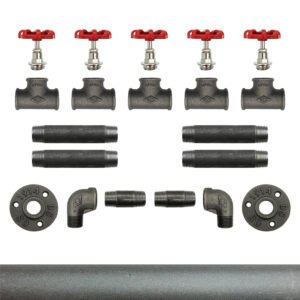 Porte-manteaux vanne 1 à 5 volants rouge – 5 volants, Kit, Sans vis, Grenaillé – MCFK2150512Z1