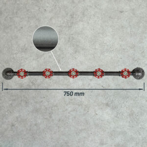 Porte-manteaux vanne 1 à 5 volants rouge – 5 volants, Assemblé, Sans vis, Grenaillé – MCFK2150512Z1PA1