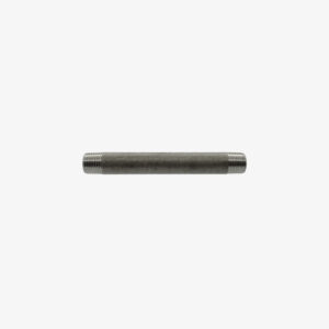 Black shot blasted light grey steel pipe double threaded - 1/2″, 150mm for indus style plumbing fitting - MCFP0150112Z4