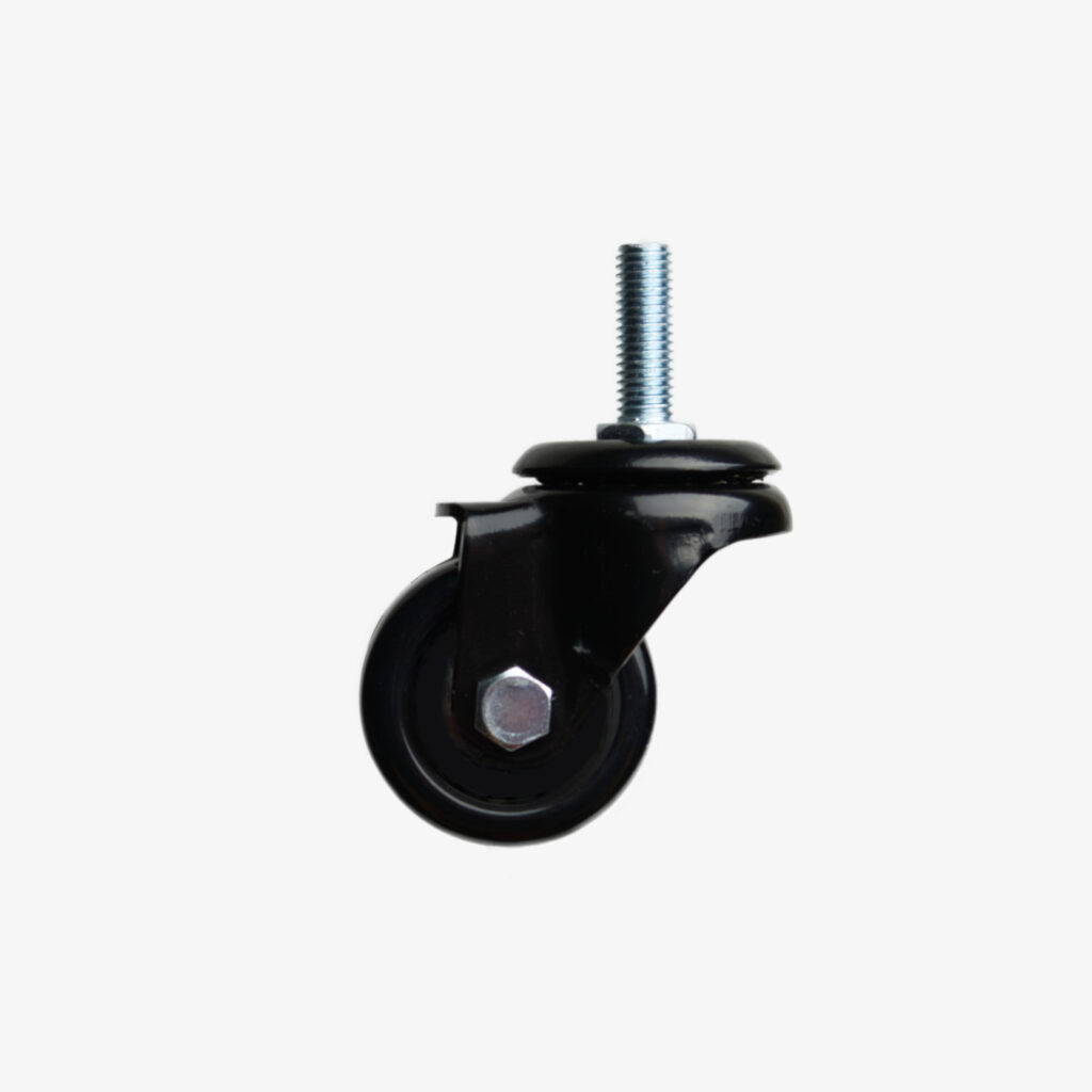 Roulette noire noire pour meuble en polyuréthane métrique M10 - MC Fact