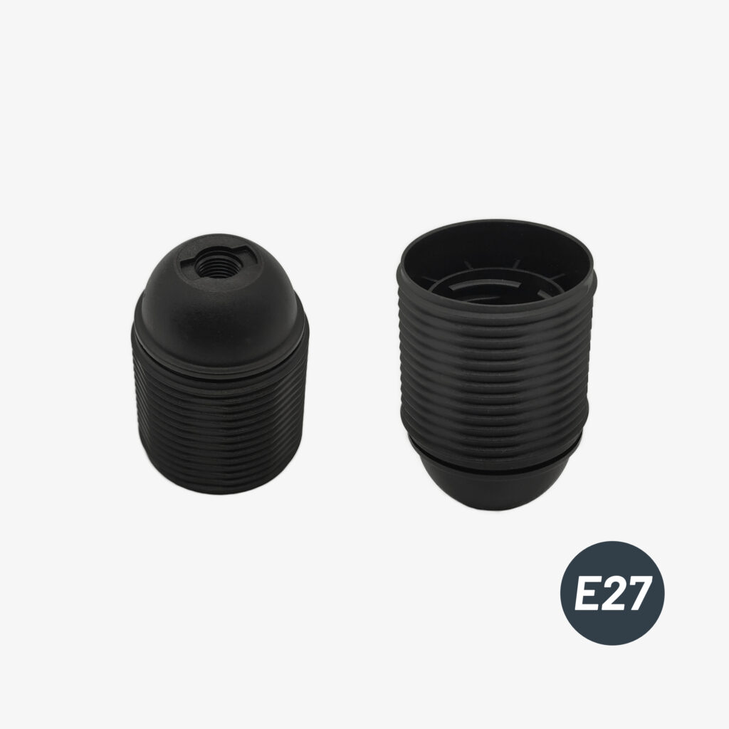 Douille plastique E27 noir filetage complet pour luminaire DIY – MCFA0005681Y3
