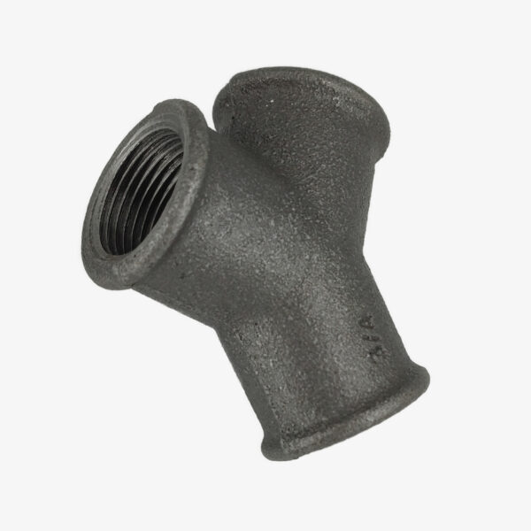 Raccord Y distributeur 3 voies de plomberie en fonte noir déco style indus DIY 3-Wege-Verteiler-Y-Stück aus schwarzem Gusseisen im industriellen DIY-Stil – MCFF0511100W1