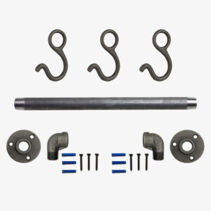 Industrial coat rack deco 3 hooks - Kit, Screw and dowel, Standard - MCFK2430012W1S66