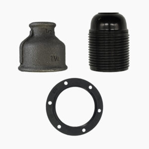 E27 bakelite socket kit for fitting - 1/2″, Without plumbing nut and light fixture - MCFA0000612W1