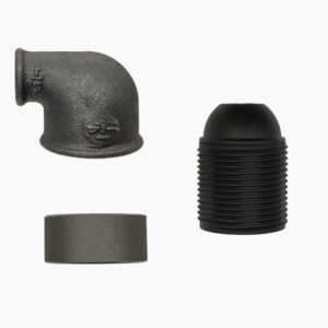 Kit douille E27 coude 90° bague acier pour raccord – 1/2″, Plastique – MCFA0004912Y3