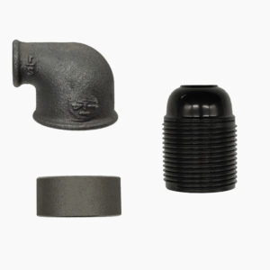 Kit E27 90° elbow steel ring for fitting - 1/2″, Bakelite - MCFA0004912B1