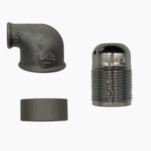 E27 socket kit 90° elbow steel ring for fitting - 1/2″, Metallic - MCFA0004912W8