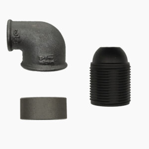 Kit douille E27 coude 90° bague acier pour raccord – 3/4″, Plastique – MCFA0004934Y3