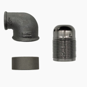 Kit douille E27 coude 90° bague acier pour raccord – 3/4″, Métallique – MCFA0004934W8