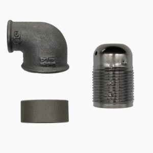 Kit E27 90° elbow steel ring for fitting - 3/4″, Metallic - MCFA0004934W8