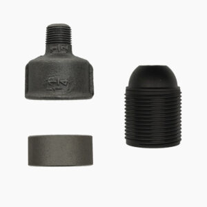 Kit Kit douille E27 male bague acier pour raccord – 1/2″, Plastique de plomberie et luminaire – MCFA0004812Y3