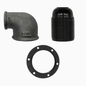 Kit Kit douille E27 coude 90° pour raccord – 3/4″, Bakélite de plomberie et luminaire – MCFA0000934B1