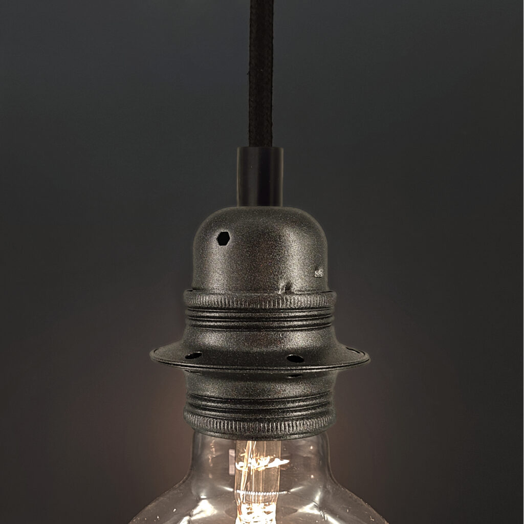 Elektrische Komponenten Kit Lampenfassung Anthrazit E27 Doppelte Ferrule für Kabel - MCFL0400025C2