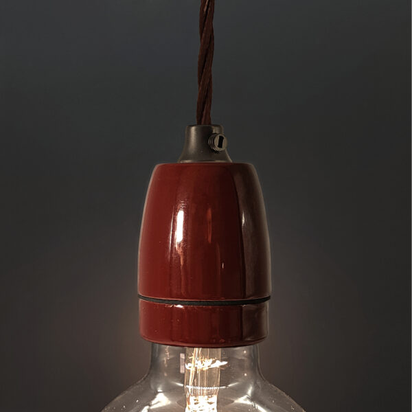 Luminaire suspension Kit douille porcelaine brune E27 &ndash; MCFL0400603B2