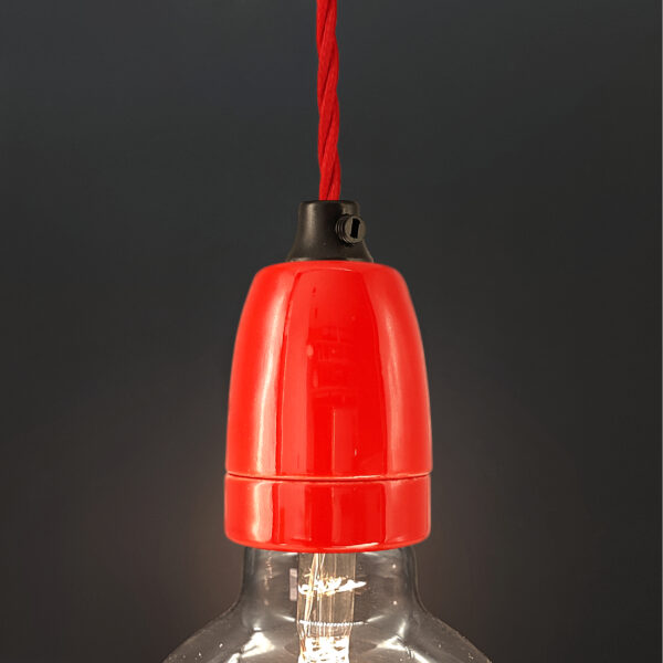 Hanglamp met rode porseleinen fitting E27 – MCFL0400604B2