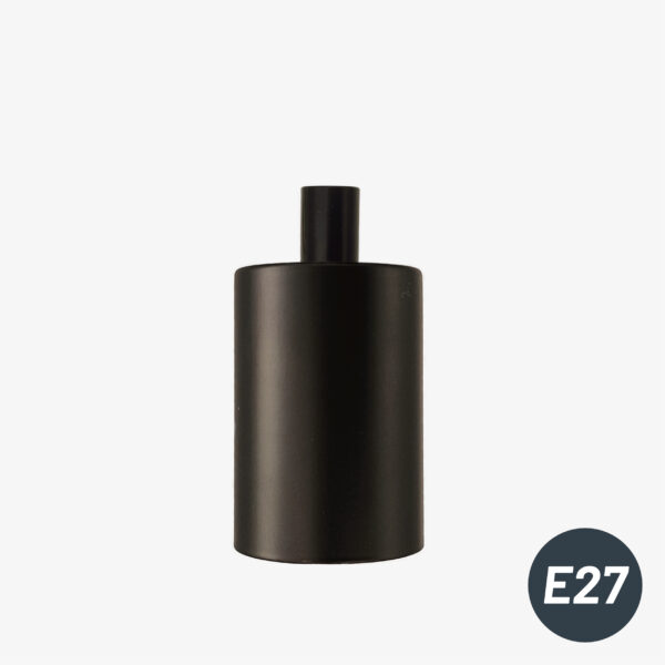 Kit cache douille E27 noir mat pour cable – Cylindrique Electrical Component: Matte Black E27 Socket Cover Kit for Cable – Cylindrical – MCFL0400701C2