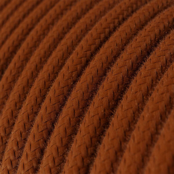 Round Textile Electrical Cord, Clay Brown Cotton – 1 m for DIY pendant lamp – MCFE0000242T4S01