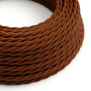 Twisted Textile Electrical Wire Brown Clay Cotton for DIY lighting - MCFE0010042T4