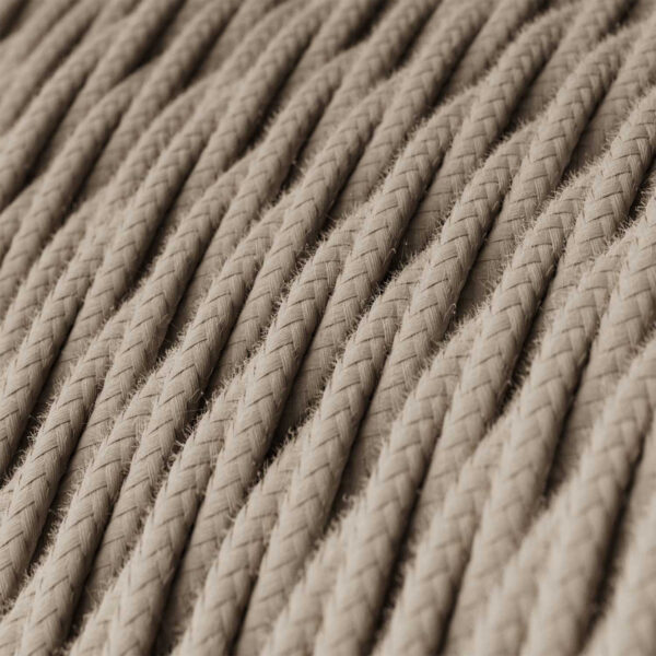 Gedraaide textielkabel, duifbeige katoen – 2 draden, 1 m voor doe-het-zelf-verlichting – MCFE0010143T4S01