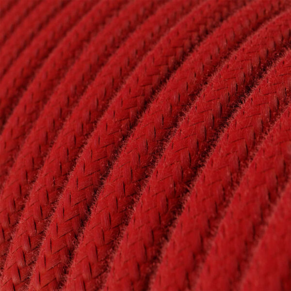 Ronde textielkabel van katoen in vuurrood – 1 m voor een zelfgemaakte hanglamp – MCFE0000244T4S01