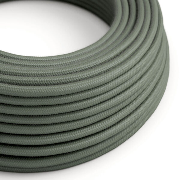 Ronde textielkabel, grijs-groen katoen, voor DIY-hanglamp – MCFE0000247T4