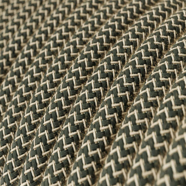 Ronde textielkabel, antracietgrijs katoen, zigzagpatroon – 1 m voor DIY-hanglamp – MCFE0000259T4S01