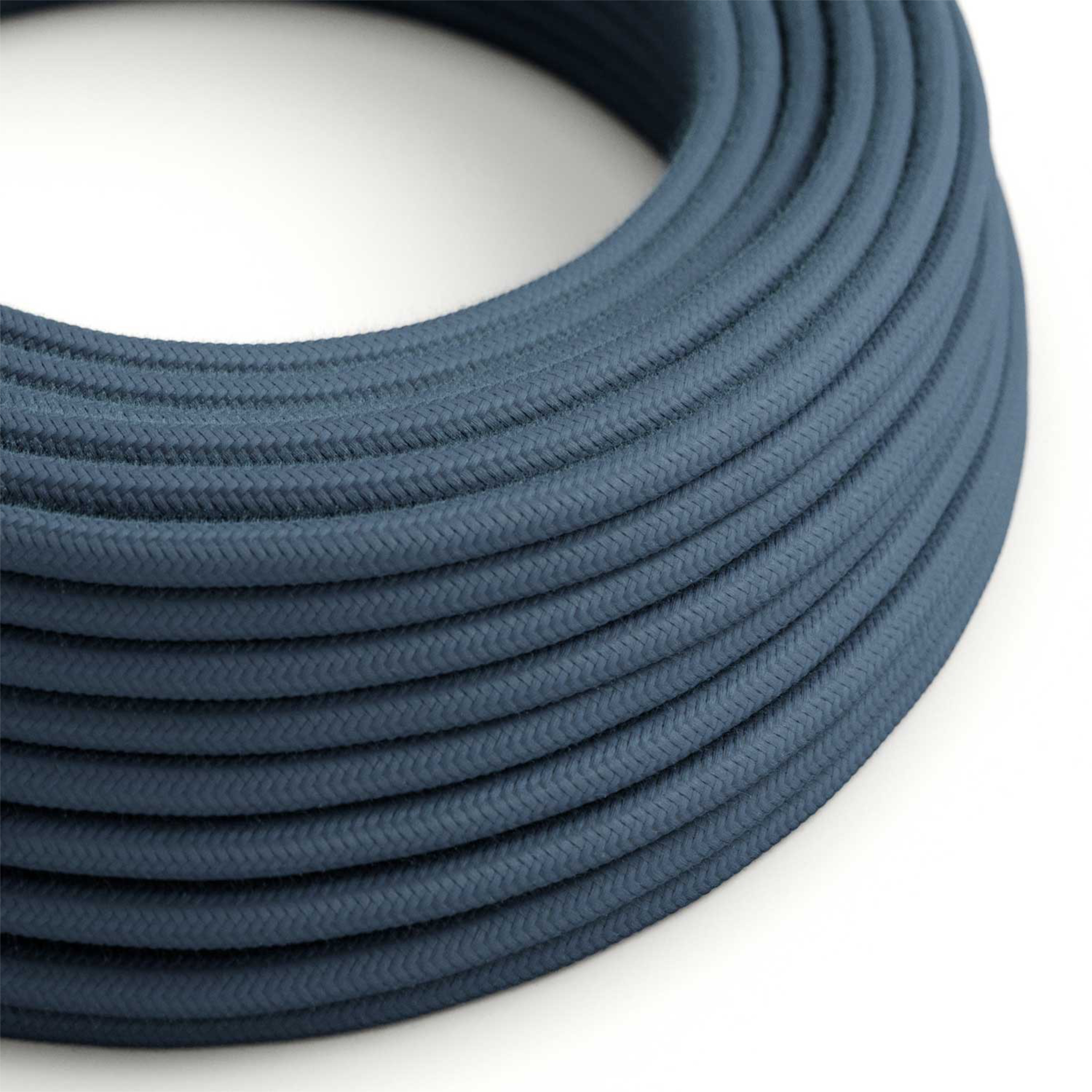 Creative Cables Textilkabel Rund, Steingrau – 1 Meter, 3x0,75 Mm², Aus Baumwolle