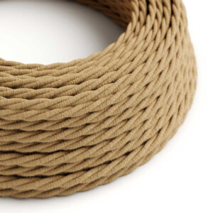 Fil Électrique Textile Torsadé Tissu Beige Jute pour luminaire DIY – MCFE0010048T7